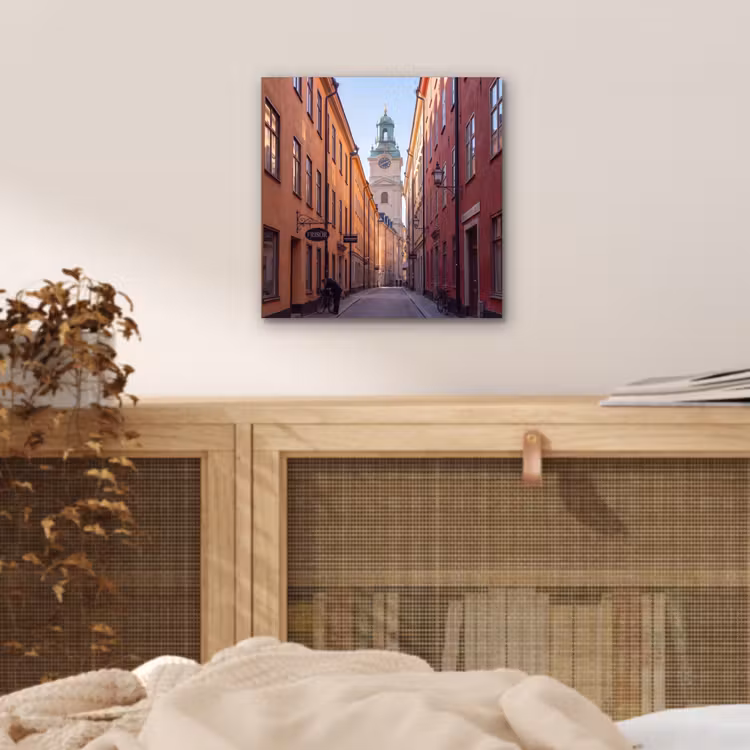Aluminium schilderij - Straat - Klokkentoren - Stad - Architectuur - Historisch — 4