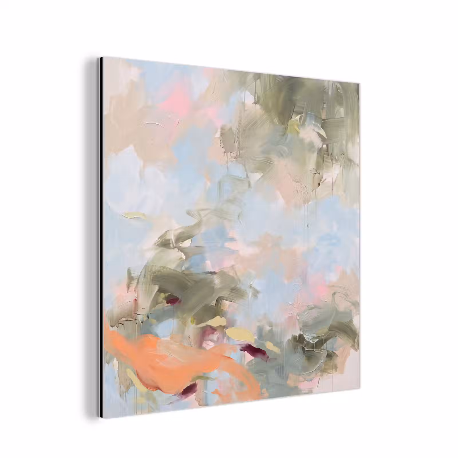 Aluminium schilderij - Abstract - Borstelstreken - Kunst - Modern - Pastel — 1