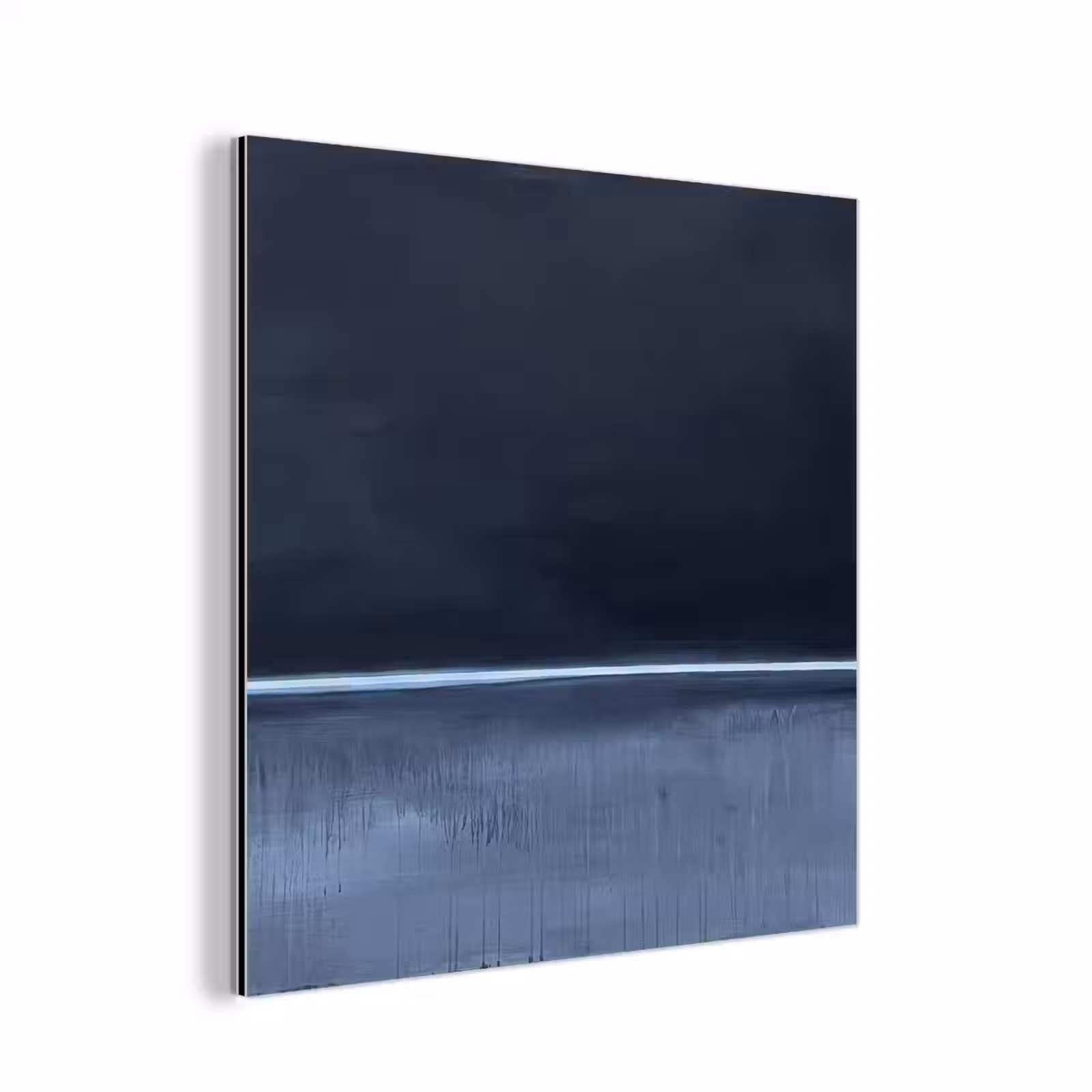 Aluminium schilderij - Abstract - Horizontale lijn - Minimalistisch - Donkerblauw - Kunst — 1