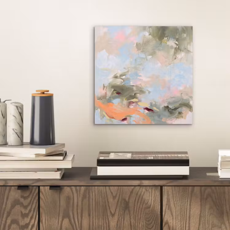 Aluminium schilderij - Abstract - Borstelstreken - Kunst - Modern - Pastel — 2