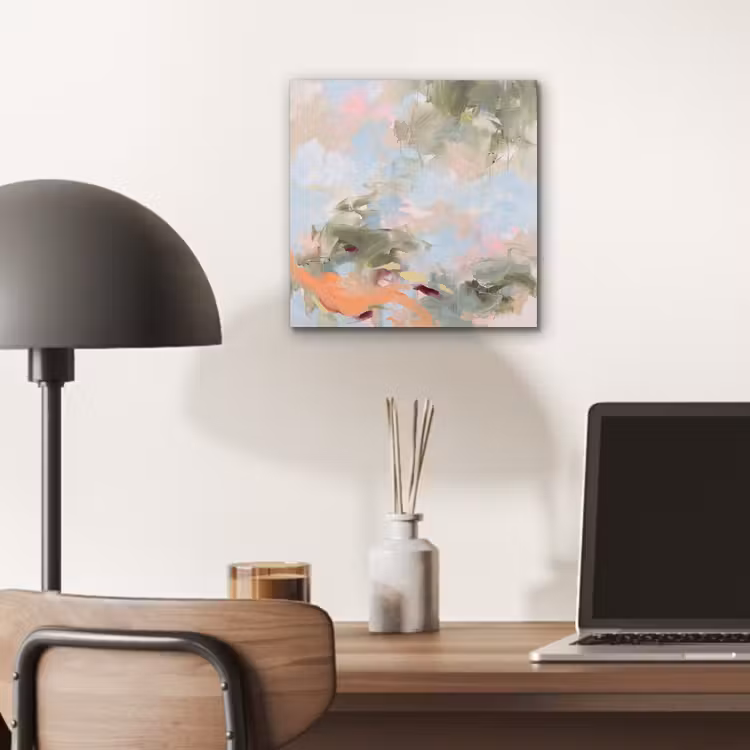 Aluminium schilderij - Abstract - Borstelstreken - Kunst - Modern - Pastel — 6