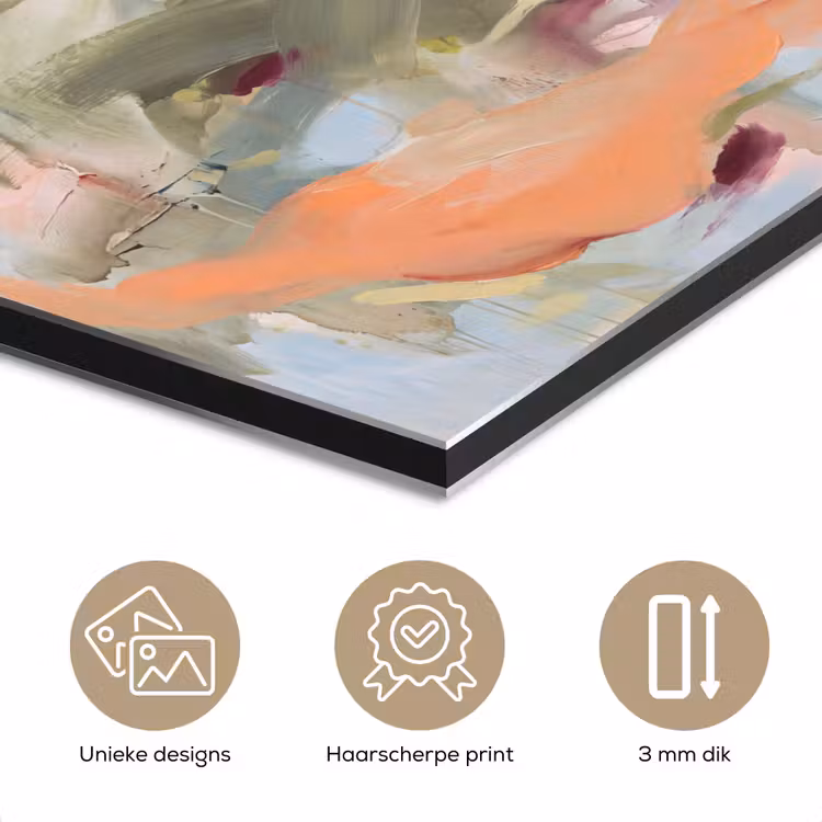 Aluminium schilderij - Abstract - Borstelstreken - Kunst - Modern - Pastel — 7