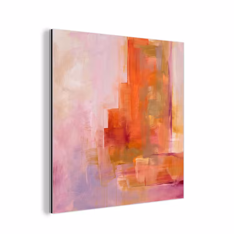 Aluminium schilderij - Abstract - Borstelstreken - Kunst - Paars - Goud — 1