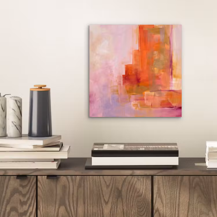 Aluminium schilderij - Abstract - Borstelstreken - Kunst - Paars - Goud — 2