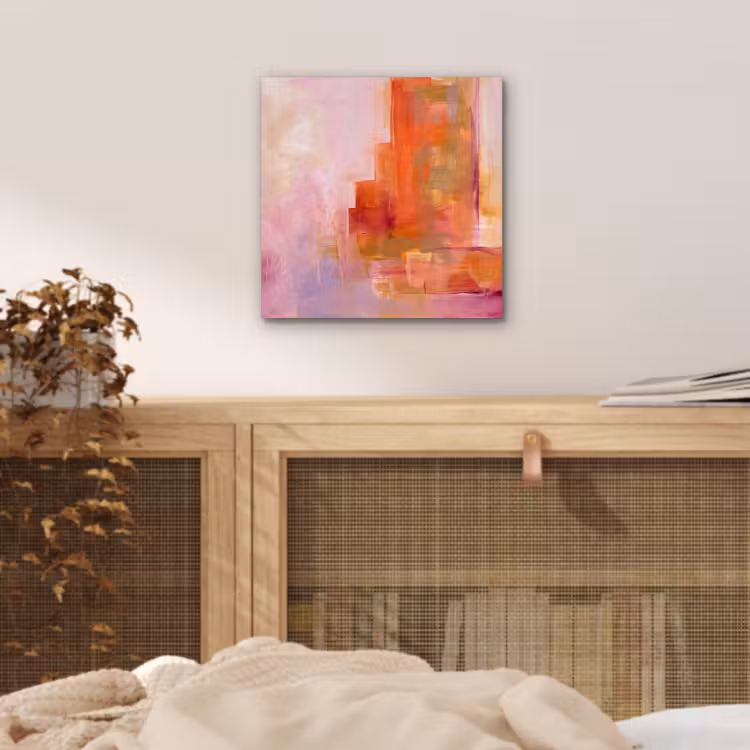 Aluminium schilderij - Abstract - Borstelstreken - Kunst - Paars - Goud — 4