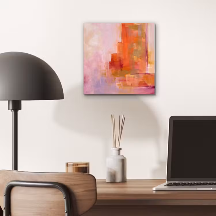 Aluminium schilderij - Abstract - Borstelstreken - Kunst - Paars - Goud — 6