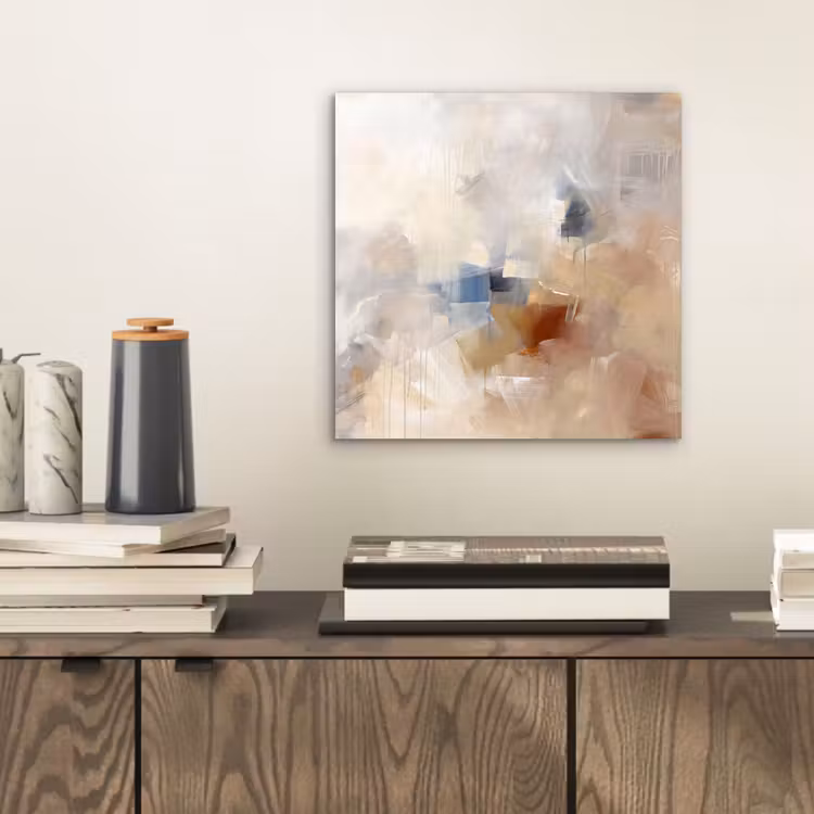 Aluminium schilderij - Abstract - Borstelstreken - Modern - Beige - Kunst — 2