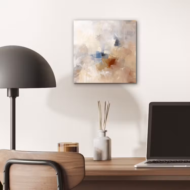 Aluminium schilderij - Abstract - Borstelstreken - Modern - Beige - Kunst — 6