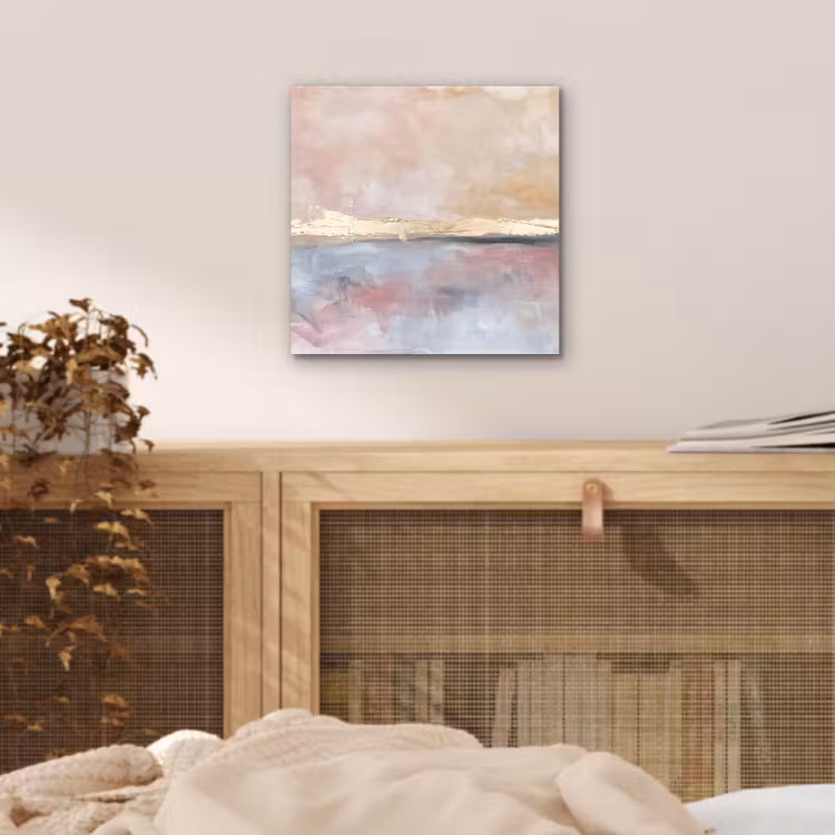 Aluminium schilderij - Abstract - Horizontaal - Kunst - Roze - Goud — 4