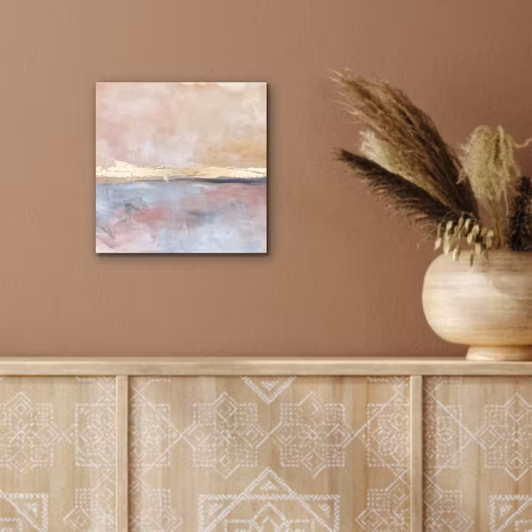 Aluminium schilderij - Abstract - Horizontaal - Kunst - Roze - Goud — 5