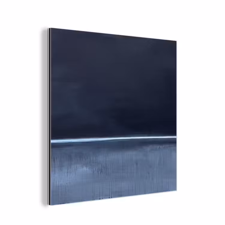 Aluminium schilderij - Abstract - Horizontale lijn - Minimalistisch - Donkerblauw - Kunst — 1