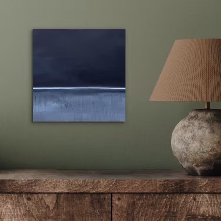 Aluminium schilderij - Abstract - Horizontale lijn - Minimalistisch - Donkerblauw - Kunst — 3