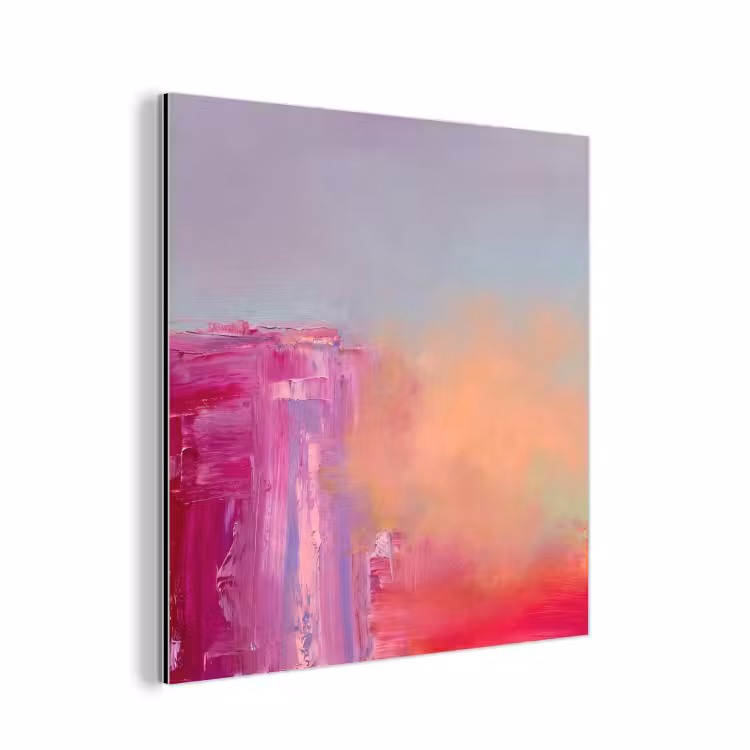 Aluminium schilderij - Abstract - Kleuren - Modern - Roze — 1