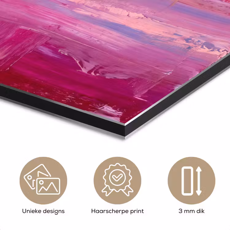 Aluminium schilderij - Abstract - Kleuren - Modern - Roze — 7