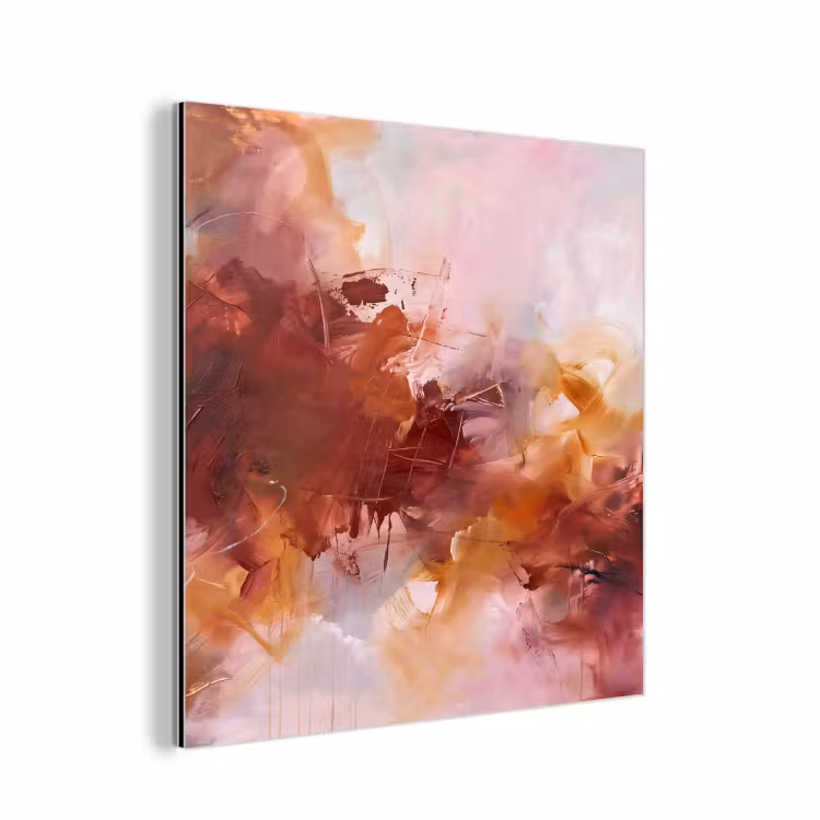 Aluminium schilderij - Abstract - Kleurrijk - Kunst - Modern - Roze-Rood — 1