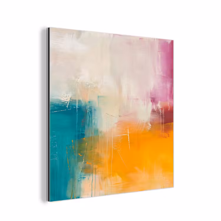Aluminium schilderij - Abstract - Kleurrijk - Modern - Kunst - Oranje — 1