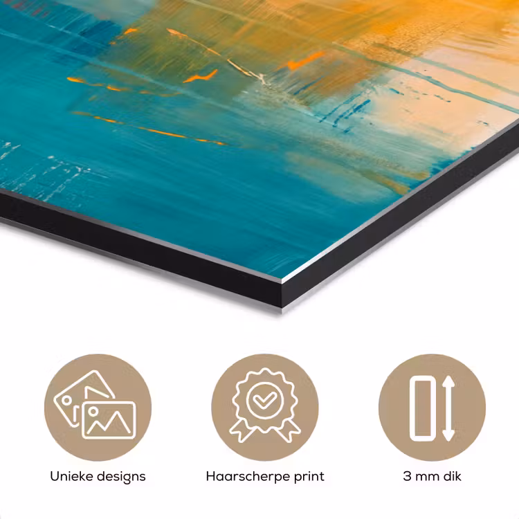 Aluminium schilderij - Abstract - Kleurrijk - Modern - Kunst - Oranje — 7