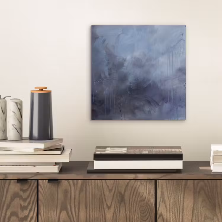 Aluminium schilderij - Abstract - Kwaststreken - Modern - Kunst - Grijs — 2