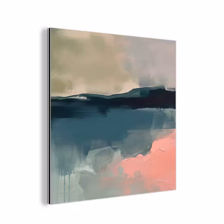 Aluminium schilderij - Abstract - Landschap - Kunst - Modern - Groen - Blauw — 1