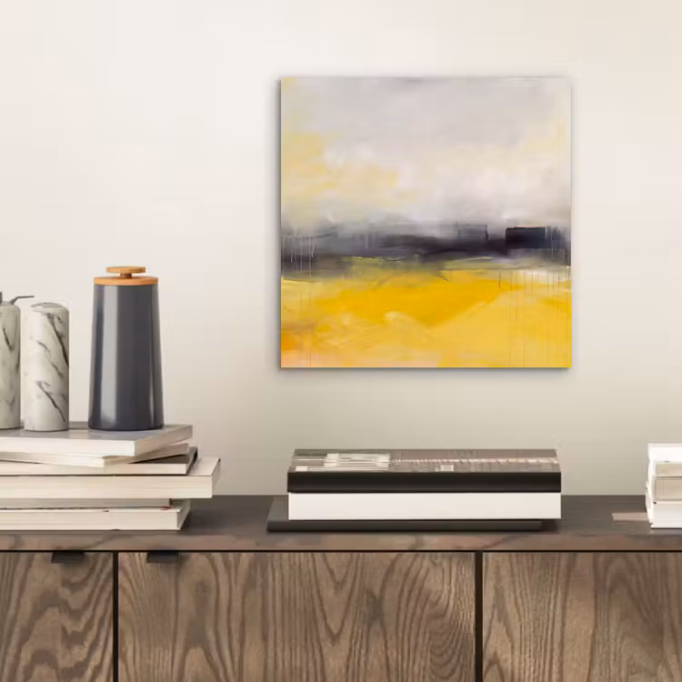 Aluminium schilderij - Abstract - Landschap - Modern - Geel — 2