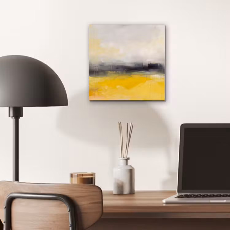Aluminium schilderij - Abstract - Landschap - Modern - Geel — 6