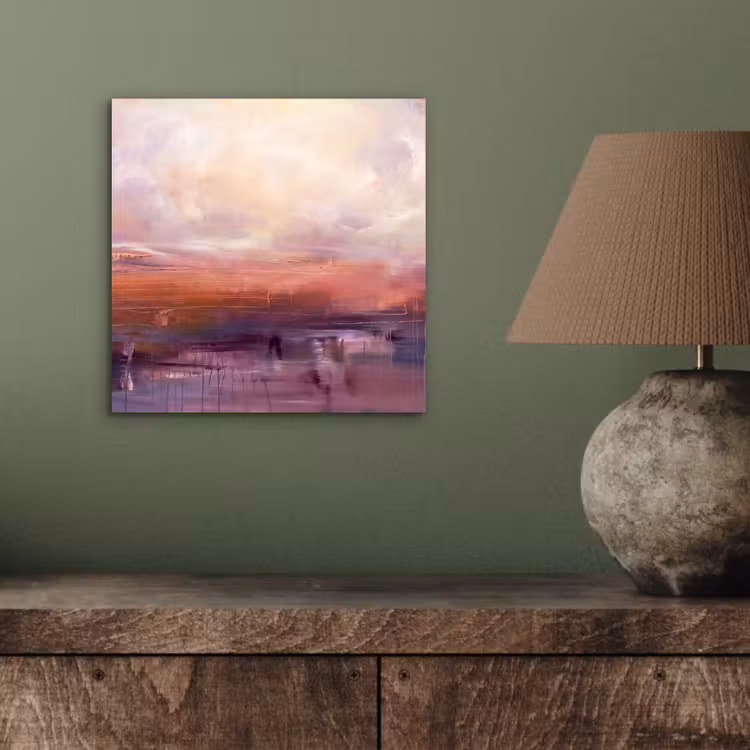 Aluminium schilderij - Abstract - Landschap - Modern - Paars - Oranje — 3