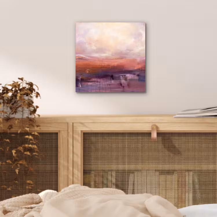 Aluminium schilderij - Abstract - Landschap - Modern - Paars - Oranje — 4