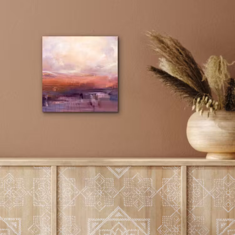 Aluminium schilderij - Abstract - Landschap - Modern - Paars - Oranje — 5