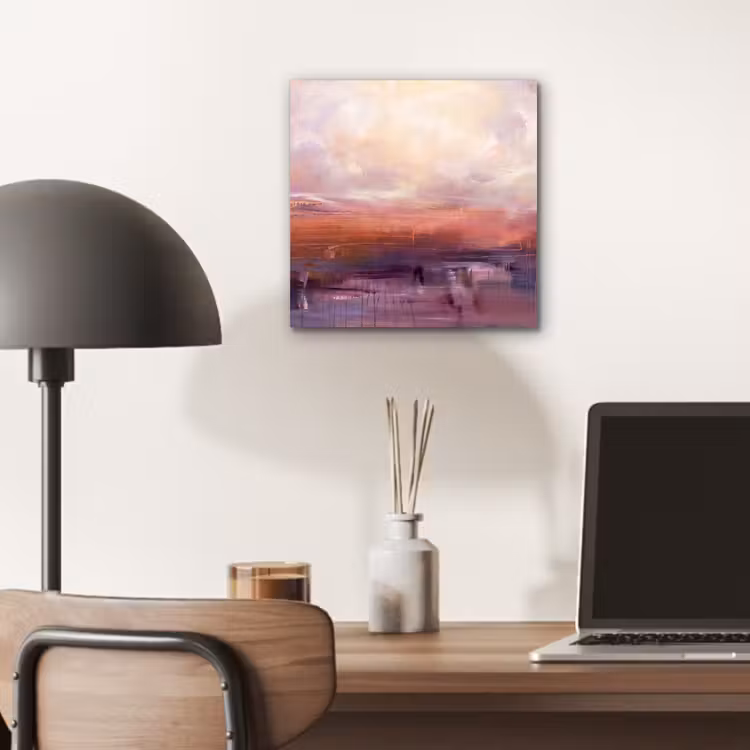 Aluminium schilderij - Abstract - Landschap - Modern - Paars - Oranje — 6