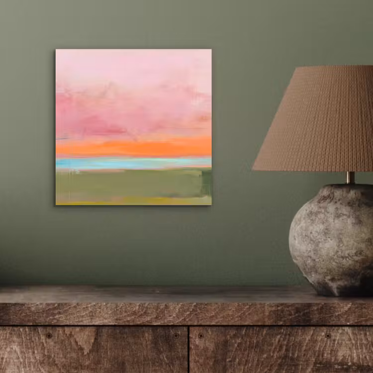 Aluminium schilderij - Abstract - Landschap - Modern - Roze - Oranje — 3