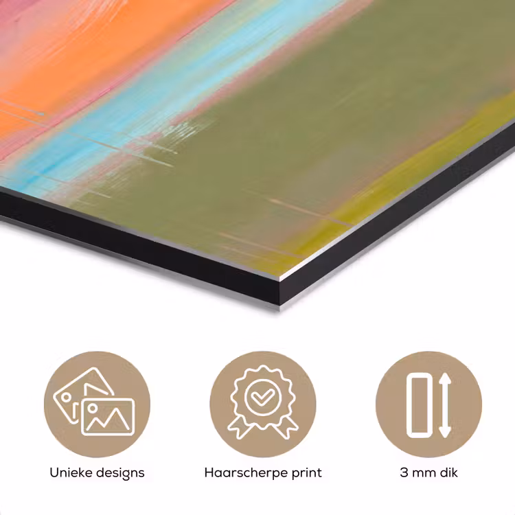 Aluminium schilderij - Abstract - Landschap - Modern - Roze - Oranje — 7