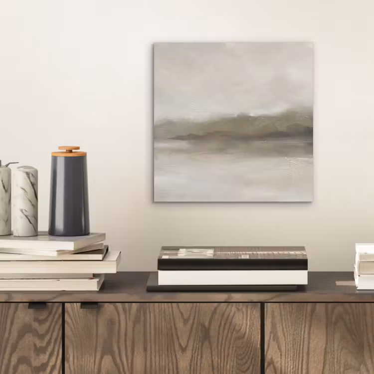 Aluminium schilderij - Abstract - Landschap - Nevel - Modern - Grijs — 2