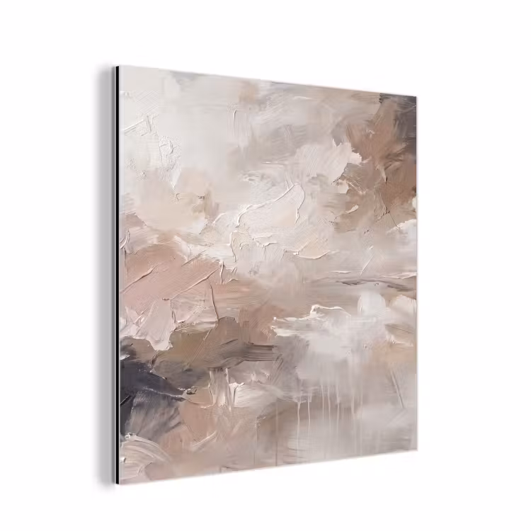 Aluminium schilderij - Abstract - Textuur - Kunst - Modern - Beige — 1
