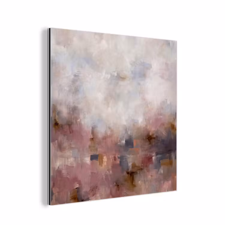 Aluminium schilderij - Abstract - Vloeiend - Kunst - Modern - Beige — 1
