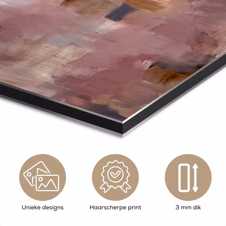 Aluminium schilderij - Abstract - Vloeiend - Kunst - Modern - Beige — 7