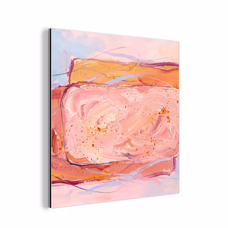 Aluminium schilderij - Abstract - Vormen - Modern - Roze — 1