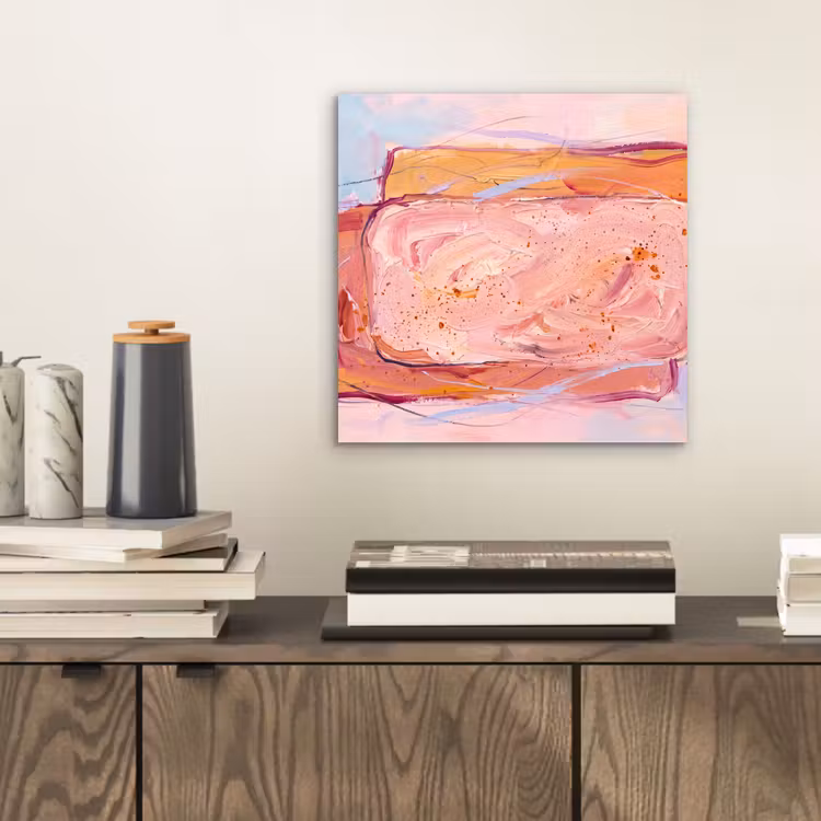 Aluminium schilderij - Abstract - Vormen - Modern - Roze — 2