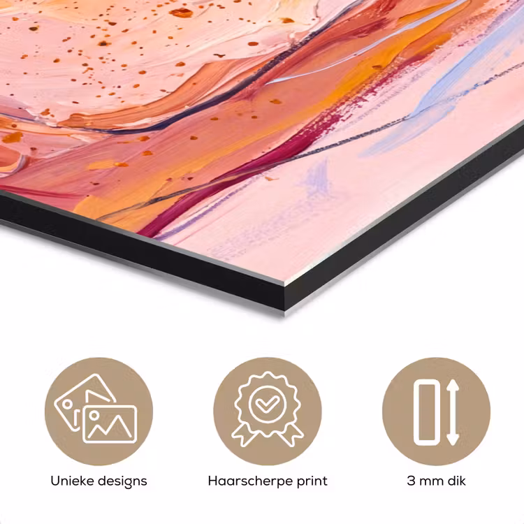 Aluminium schilderij - Abstract - Vormen - Modern - Roze — 7