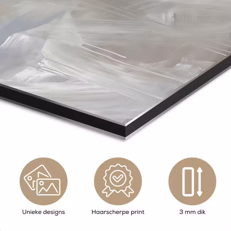 Aluminium schilderij - Abstract - Wolken - Sfeer - Modern - Beige — 7