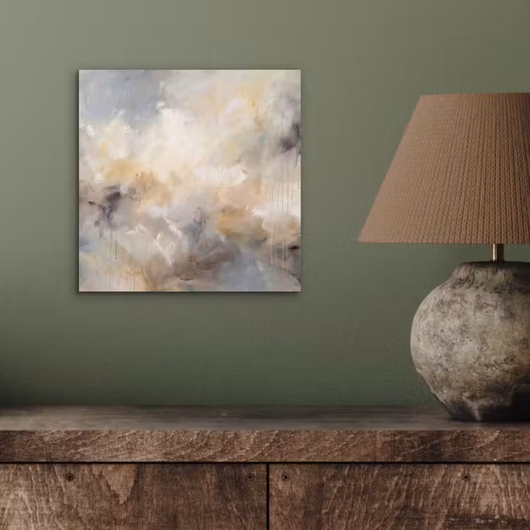 Aluminium schilderij - Abstract - Wolken - Sfeervol - Beige - Grijs — 3