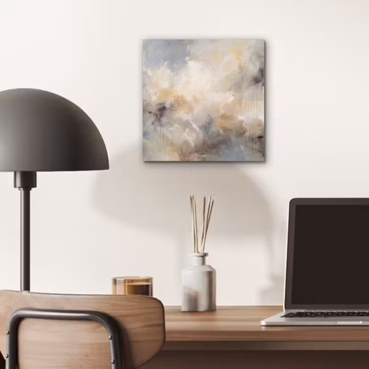 Aluminium schilderij - Abstract - Wolken - Sfeervol - Beige - Grijs — 6