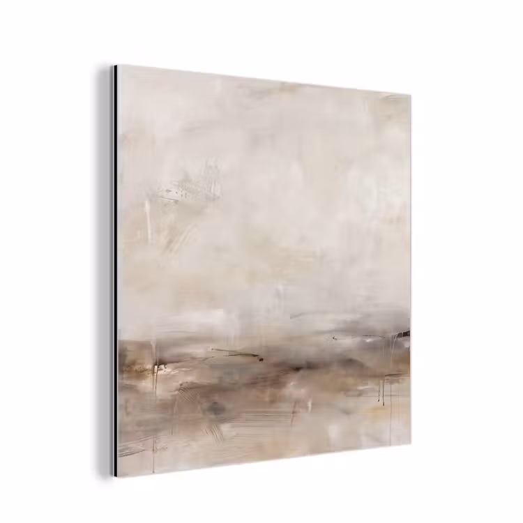 Aluminium schilderij - Abstrakt - Landschap - Modern - Beige - Kunst — 1
