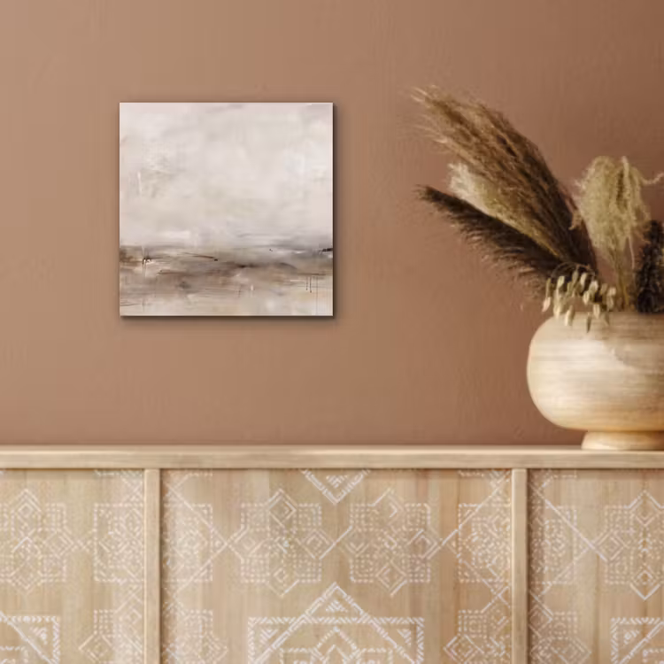 Aluminium schilderij - Abstrakt - Landschap - Modern - Beige - Kunst — 5