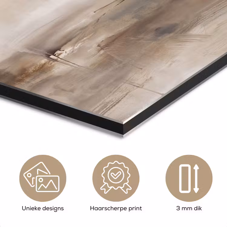 Aluminium schilderij - Abstrakt - Landschap - Modern - Beige - Kunst — 7