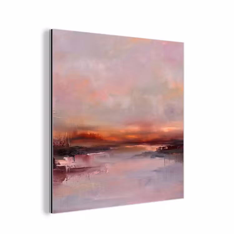 Aluminium schilderij - Landschap - Zonsondergang - Abstract - Modern - Roze — 1