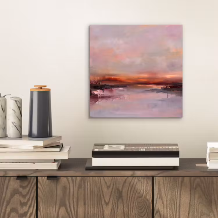 Aluminium schilderij - Landschap - Zonsondergang - Abstract - Modern - Roze — 2