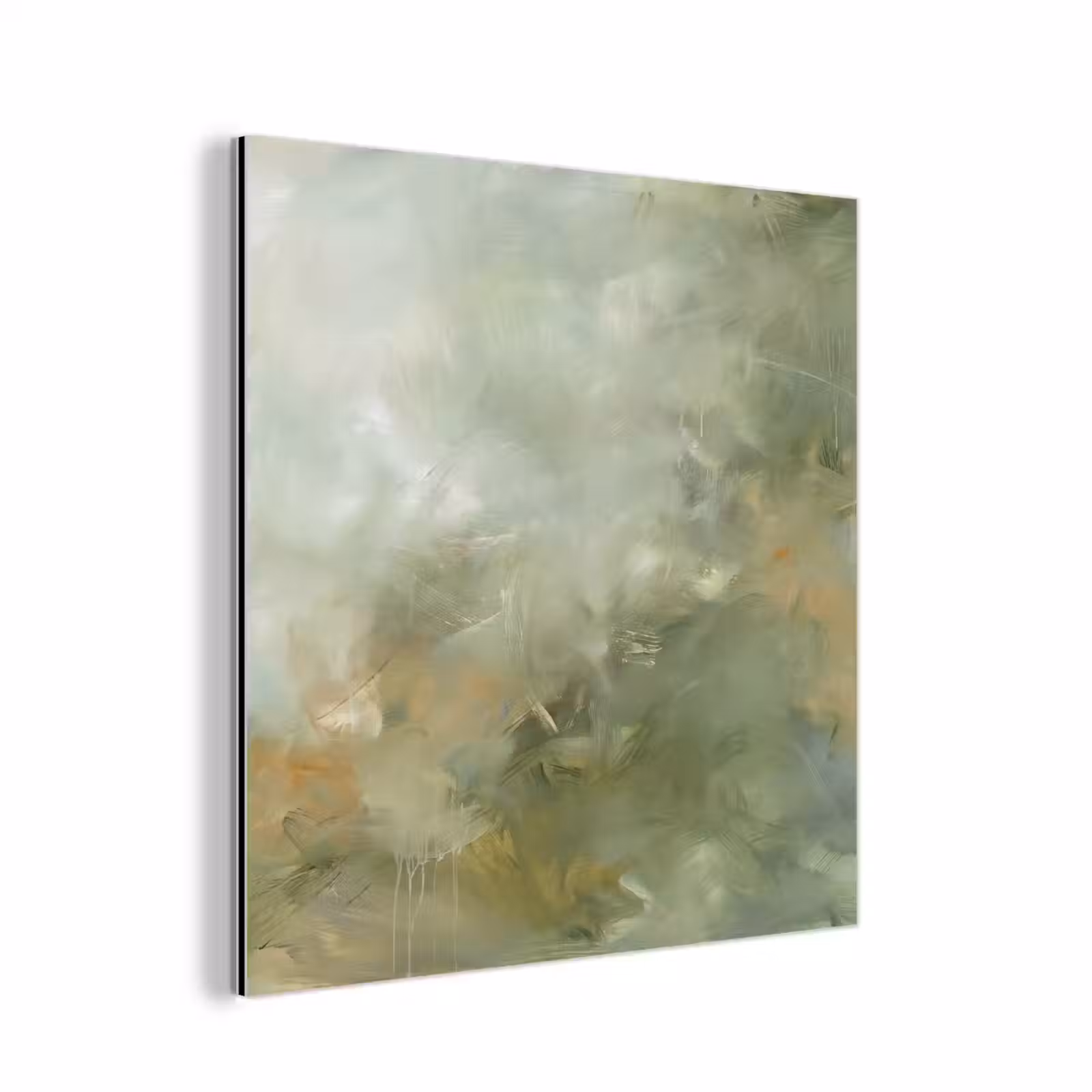 Aluminium schilderij - Abstract - Groen - Beige - Modern - Kunst — 1