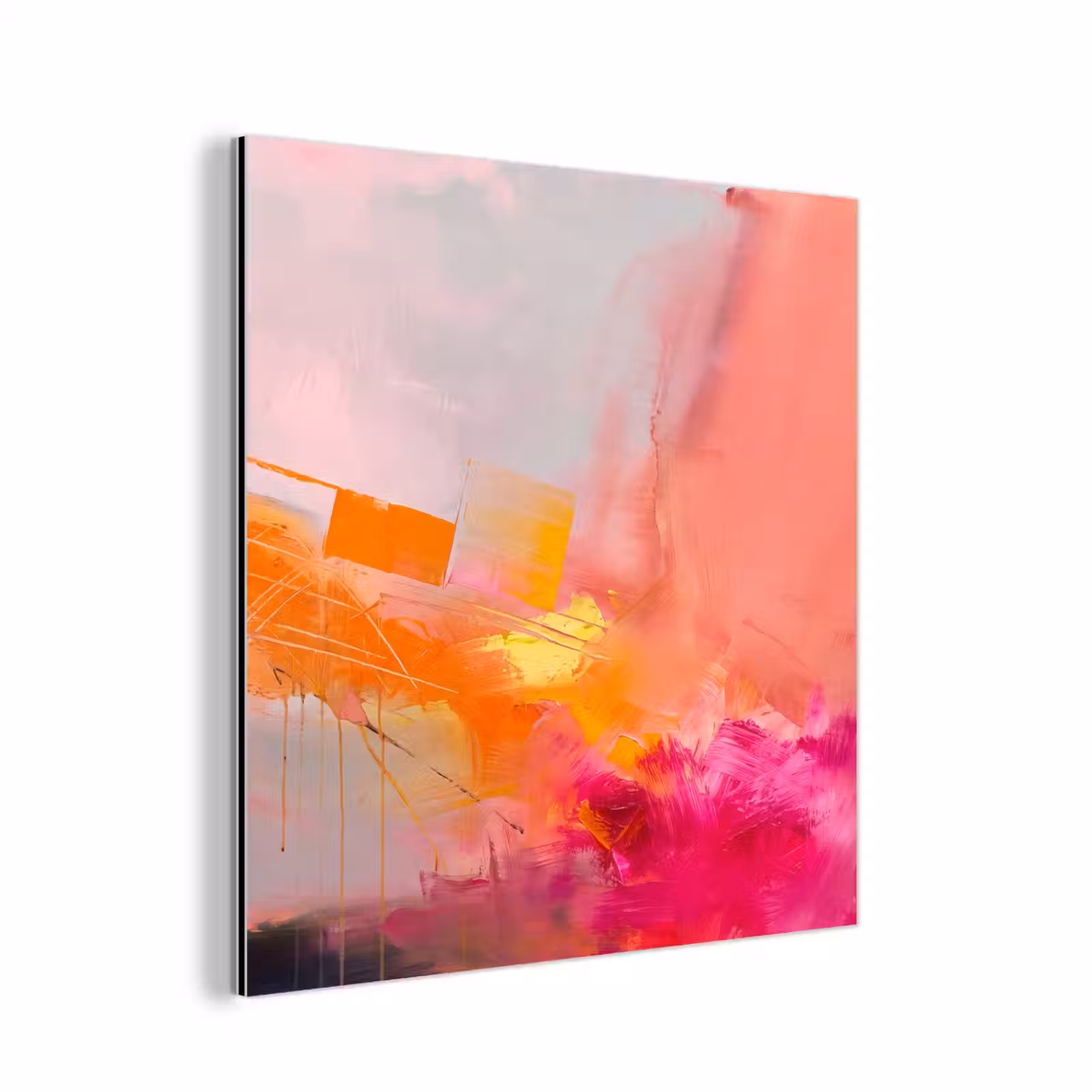 Aluminium schilderij - Abstract - Kleurrijk - Modern - Roze — 1