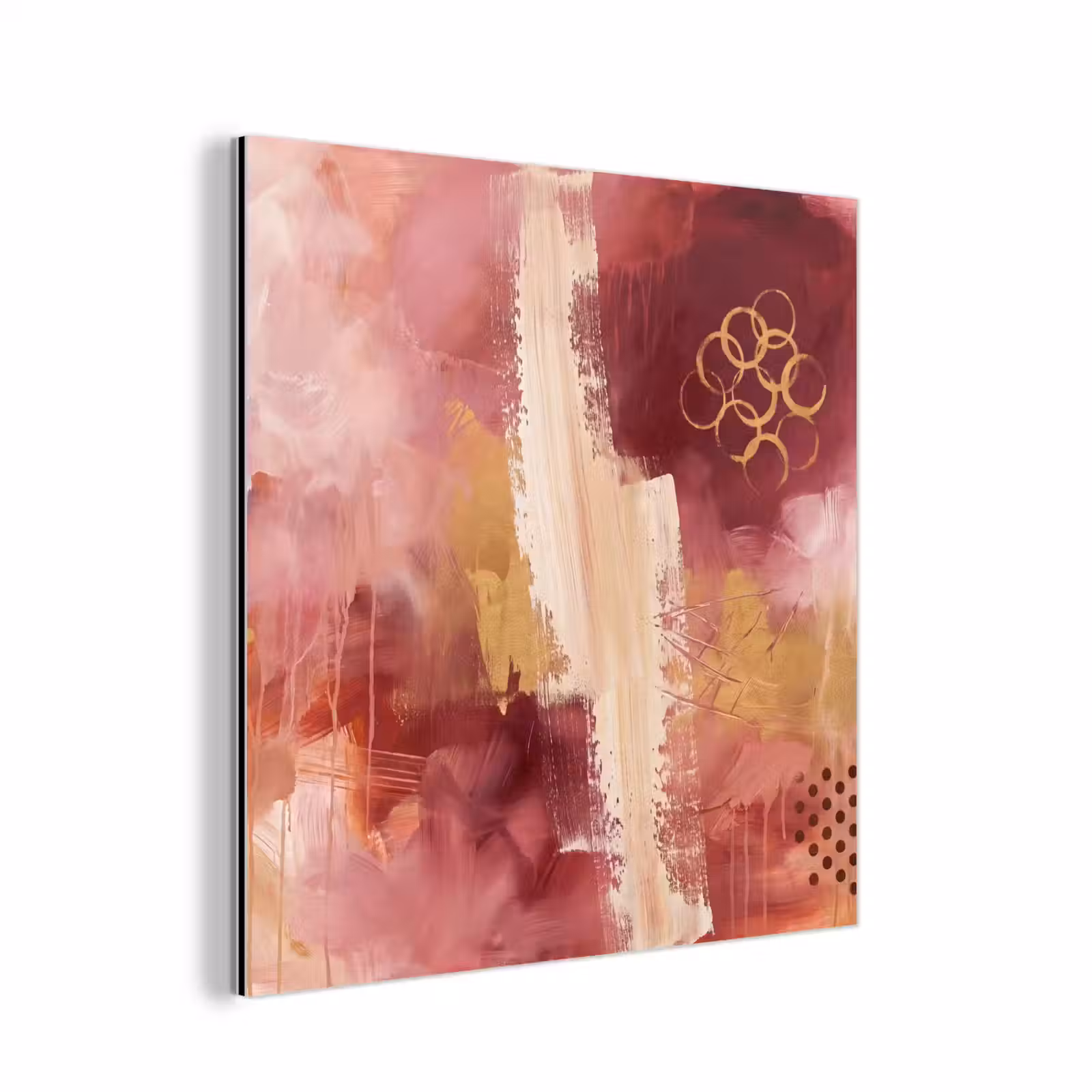 Aluminium schilderij - Abstract - Rood - Goud - Modern - Kunst — 1