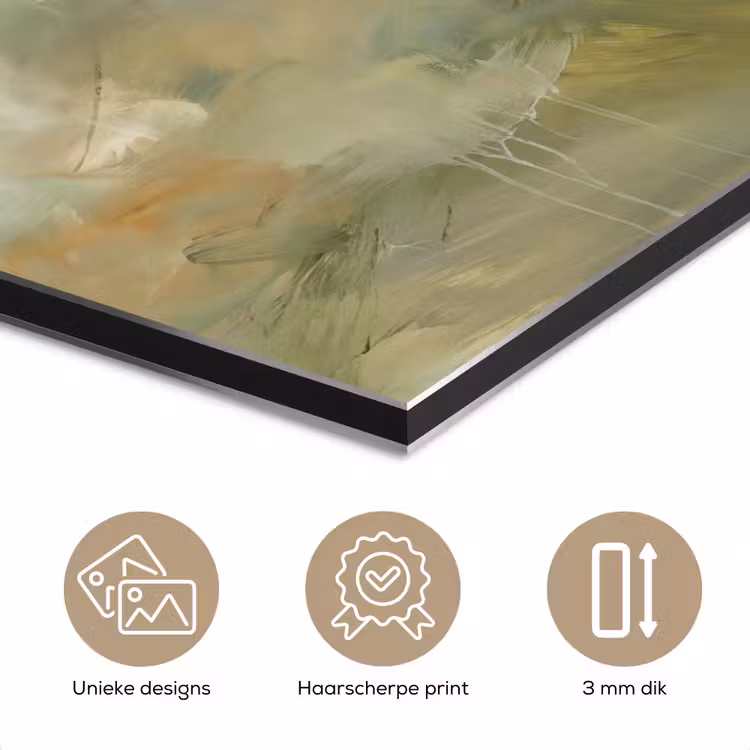 Aluminium schilderij - Abstract - Groen - Beige - Modern - Kunst — 7